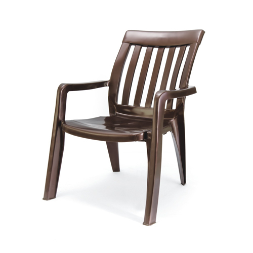 High Quality Brown Plastic Chair - PP Material, Modern Design | Durable Build, Non-Foldable Structure, Ideal for Indoor and Outdoor Use