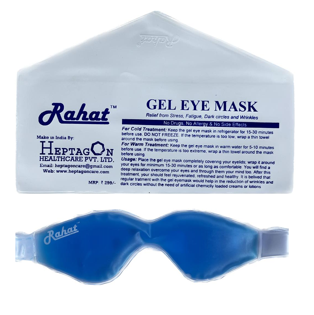 Cool Rahat Eye Mask - Pvc+gel, Adjustable Velcro | Waterproof, Gel Form, Suitable For Men & Women, Ideal For Normal Skin
