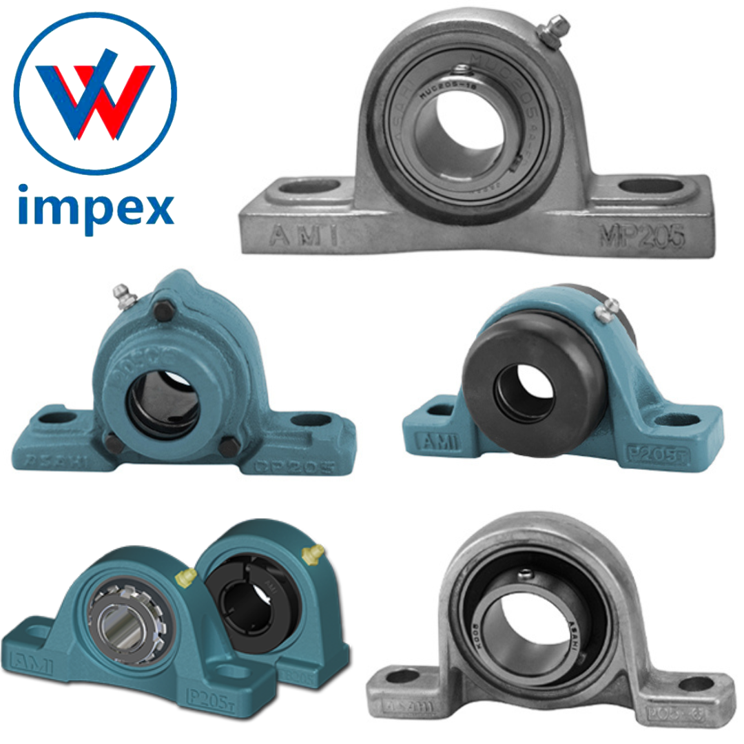 Ami Mounted Bearings - Bore Size: 1/2" To 2"