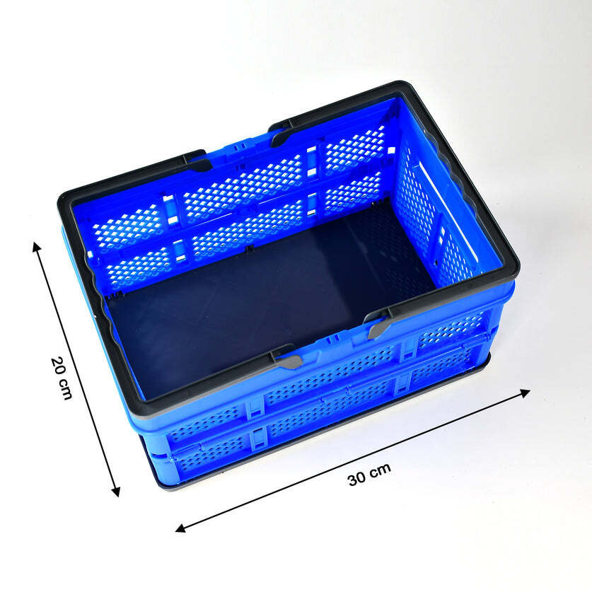 Multipurpose Foldable Portable Stackable Storage Basket (2168) - Plastic Material, 30x20x5 Cm Size, Blue & Multi Colors | Versatile And Space-saving Design
