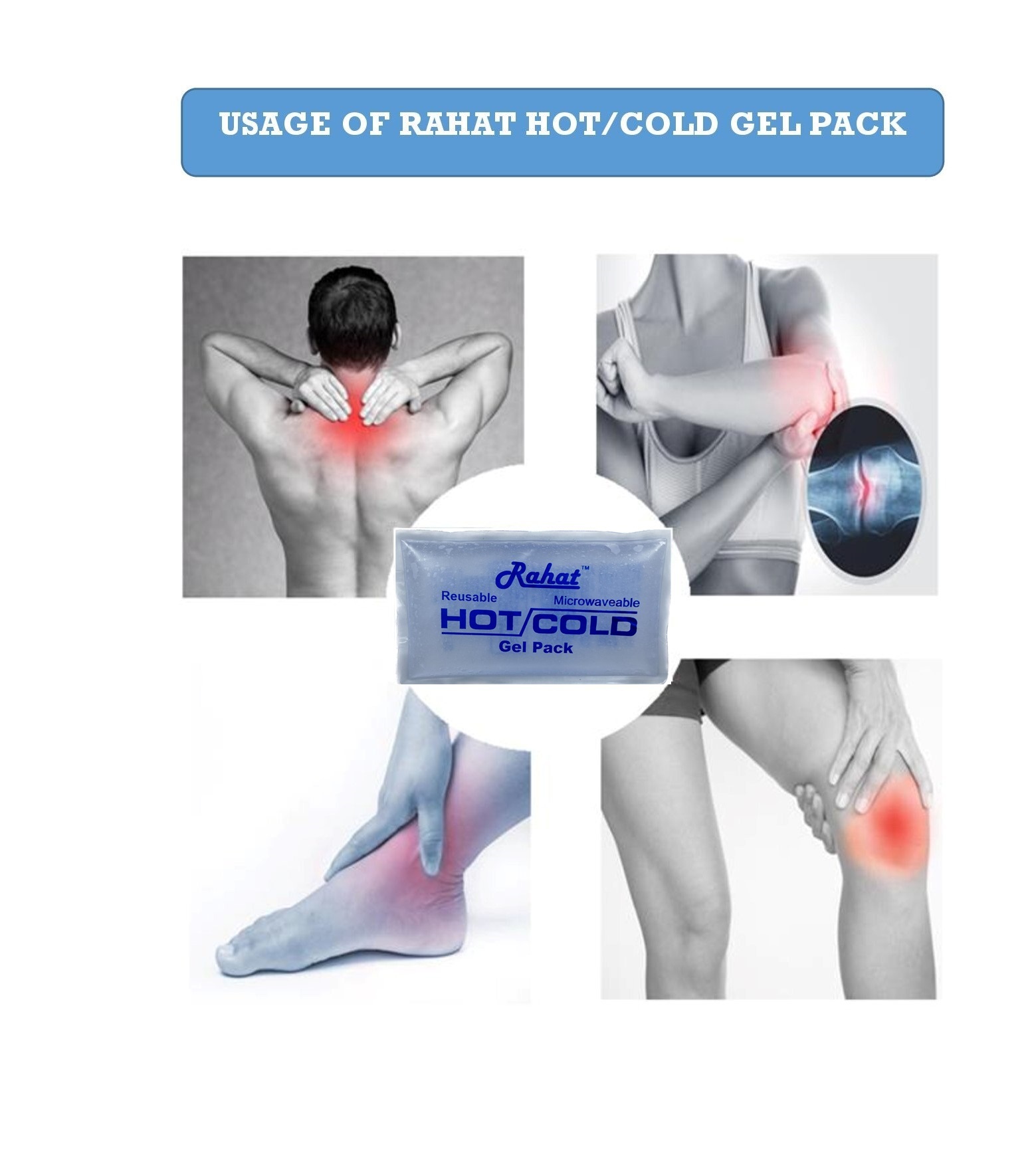 Rahat Hot Cold Compress Pack - Pvc + Gel , Improve Flexibility, Reduce Stress, Recommended For All