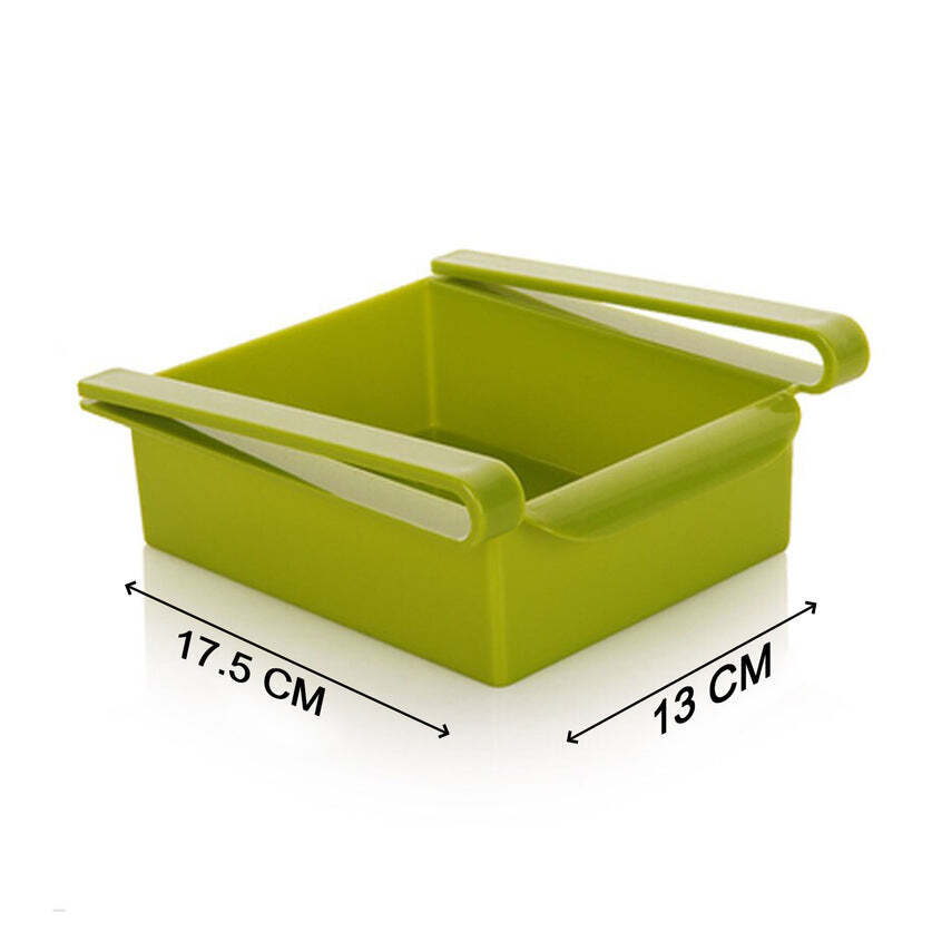 Refrigerator Space Saver Organizer Storage Rack Set - Plastic Material, 18x14x21 Cm Size, Multi-color Assorted | Set Of 4 With Brown Box