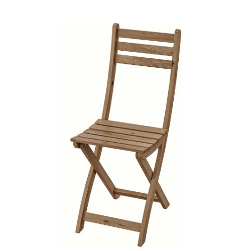 Foldable Light Brown Stained Wooden Folding Chair