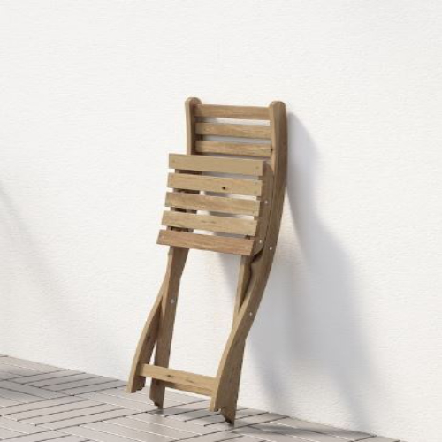 Foldable Light Brown Stained Wooden Folding Chair