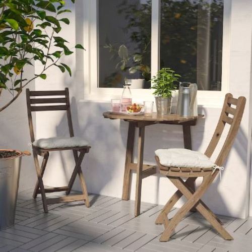 Foldable Light Brown Stained Wooden Folding Chair