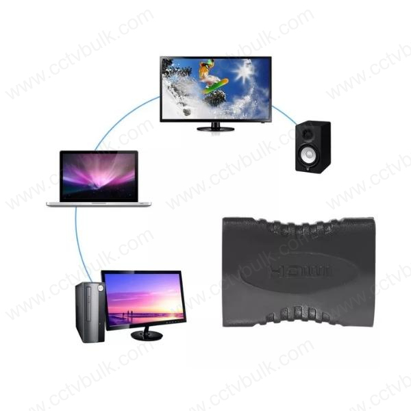 Hdmi Adapter F To F - Gold-plated Connector, Black Color | Ideal For Extending Hdmi Cables, Converts Male To Female Hdmi Connector