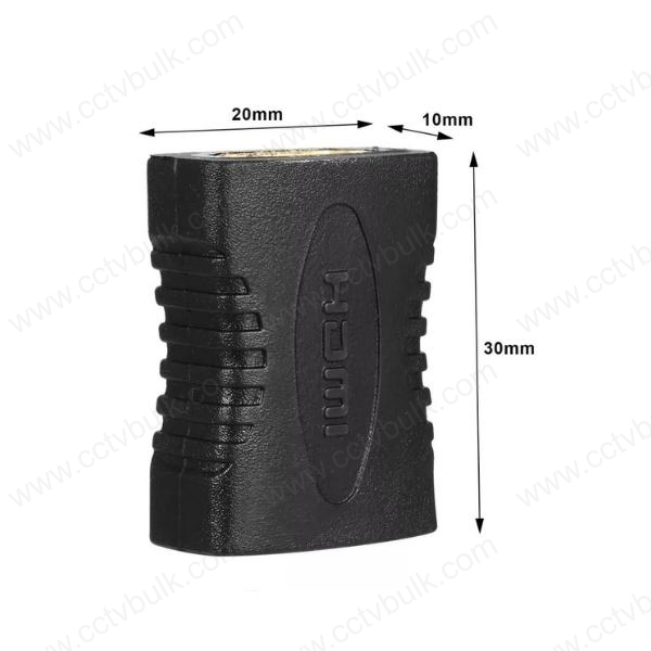 Hdmi Adapter F To F - Gold-plated Connector, Black Color | Ideal For Extending Hdmi Cables, Converts Male To Female Hdmi Connector