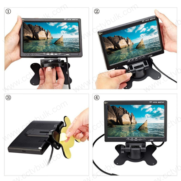 Black Lcd Tft 7 Inch Portable Screen Hdmi / Av / Vga With Speaker