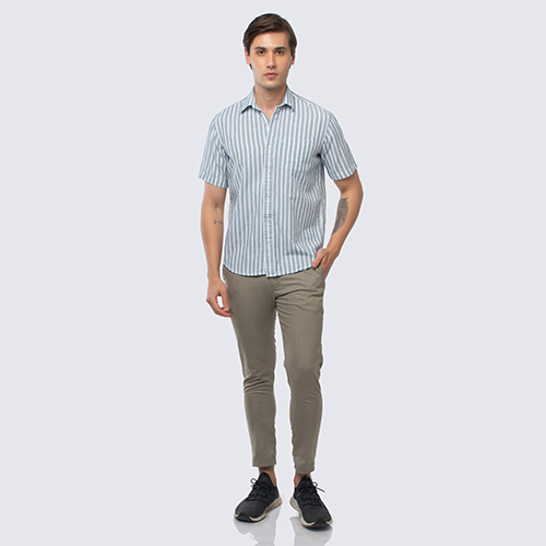 Different Available Mens Half Sleeve Striped Shirt