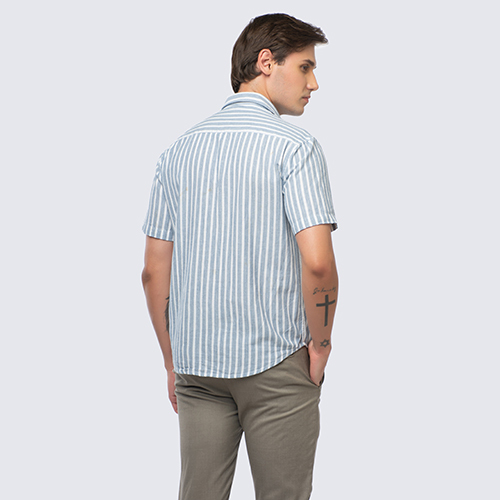 Different Available Mens Half Sleeve Striped Shirt