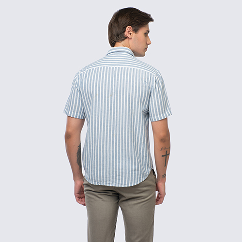 Different Available Mens Half Sleeve Striped Shirt