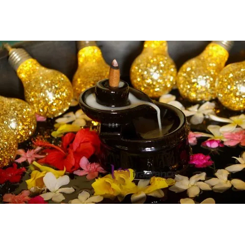 Ceramic Dhoop Burner - Heat-resistant Ceramic, Various Sizes Available, Brown Color | Durable, Lightweight, Polished Finish, Hinduism Theme
