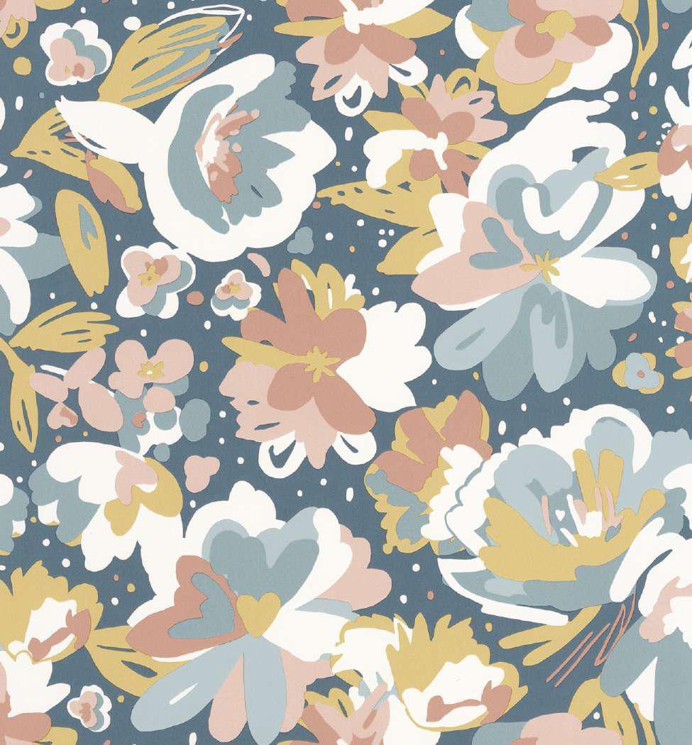 Natural Wallpaper - Non Woven Vinyl, 57 Sq Ft | Elegant Floral Theme, Fireproof, Moisture-proof, Scrubbable, Peelable, Half Drop Match