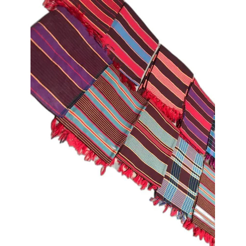 बहुरंगा कपास आयताकार धारीदार चटाई