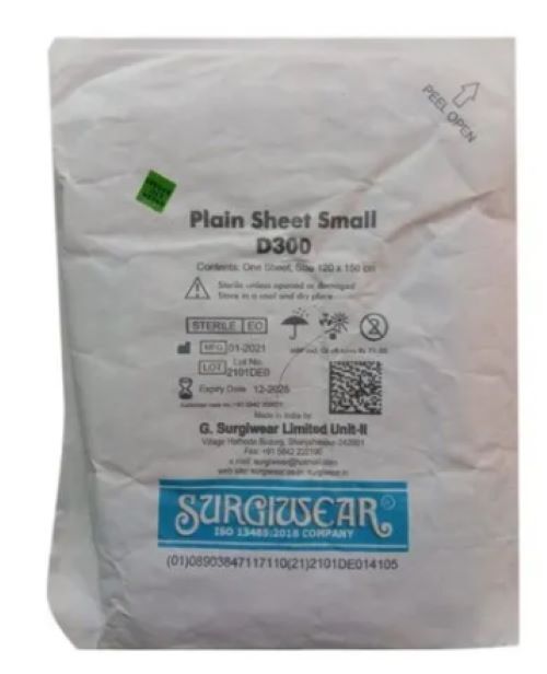 Wear Plain Sheet - 120cm X 150cm, Non Woven White Waterproof Sterile Medical Tape Dressing