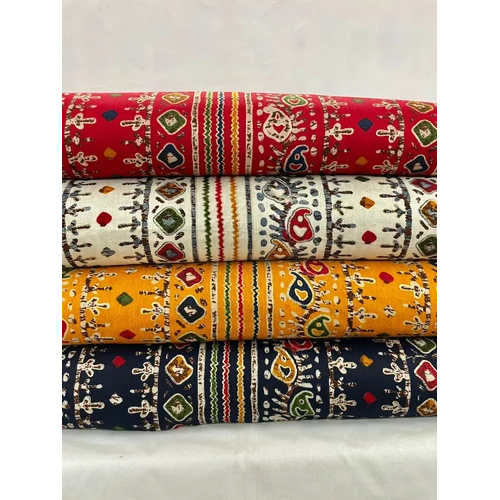 मल्टीकलर रेयन प्रेशियस फ़ॉइल प्रिंट्स फ़ैब्रिक