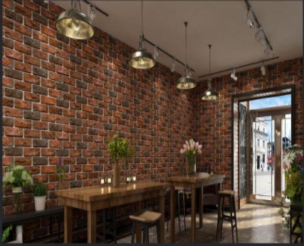 Bricks Design Wallpaper - Vinyl, 57 Sq Ft | Fireproof, Moisture-proof, Modern Style, Digital Printed, Suitable For Residential And Commercial Use