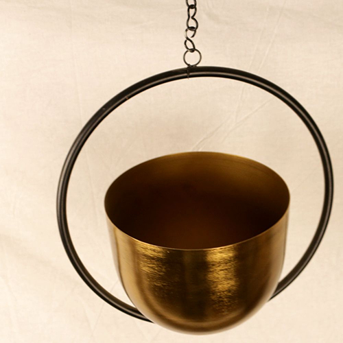 गोल्डन 11x20 इंच आयरन रिंग प्लांटर