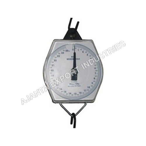 Spring Balance - Dial Type, 6 Inches Circular Scale with Suspension & Load Hooks, Capacity: 10kg-100kg | Mild Steel, Usage for Hospital, Weight: 2-5kg