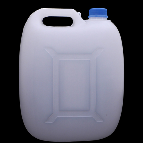 व्हाइट 10 लीटर राउंड शेप ब्लू कैप प्लास्टिक कैन