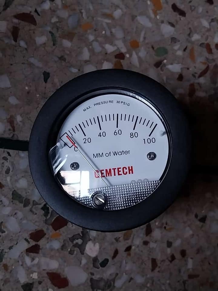 Gemtech Mini Differential Pressure Gauge Range 0-25 Mm Accuracy: A 5% Of Fs At 70a F (21.1a C)