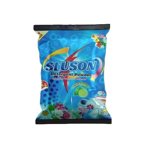 Printed Detergent Packaging Pouch - Laminated Material, Multi Layer Lamination, Blue Color | Eye-catching Printed Design, Resealable Closure, Available In Various Sizes