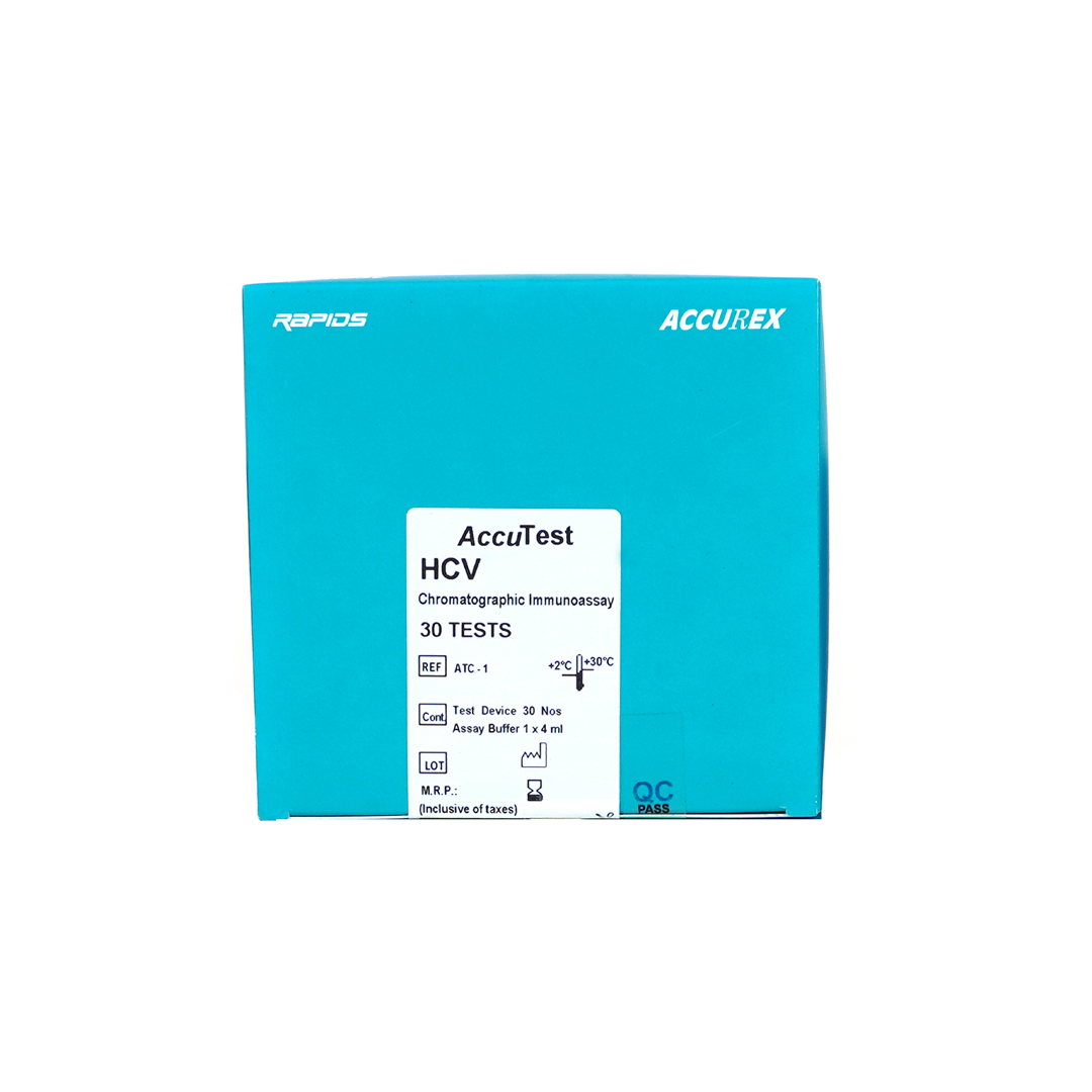 Accutest Hcv Rapid Test Kit - 13.5x12.5x8.6 Cm, White Plastic, Manual Operation, Real-time Diagnostics, Portable, In-vitro Use | 30 Tests Per Pack, High Sensitivity And Specificity