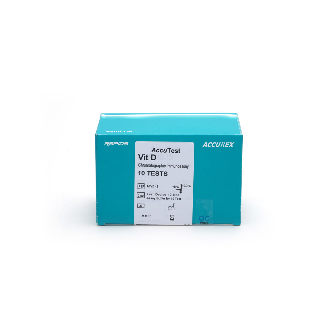 White Accutest Vitamin D - Pack Of 25 Tests - Accutest Card Test - Accurex