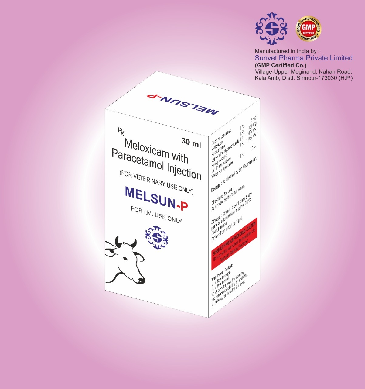 Meloxicam With Paracetamol - 30ml & 100ml Liquid Veterinary Injection | Anti-inflammatory Treatment For Respiratory And Alimentary Tract Infections, Store Below 25°c