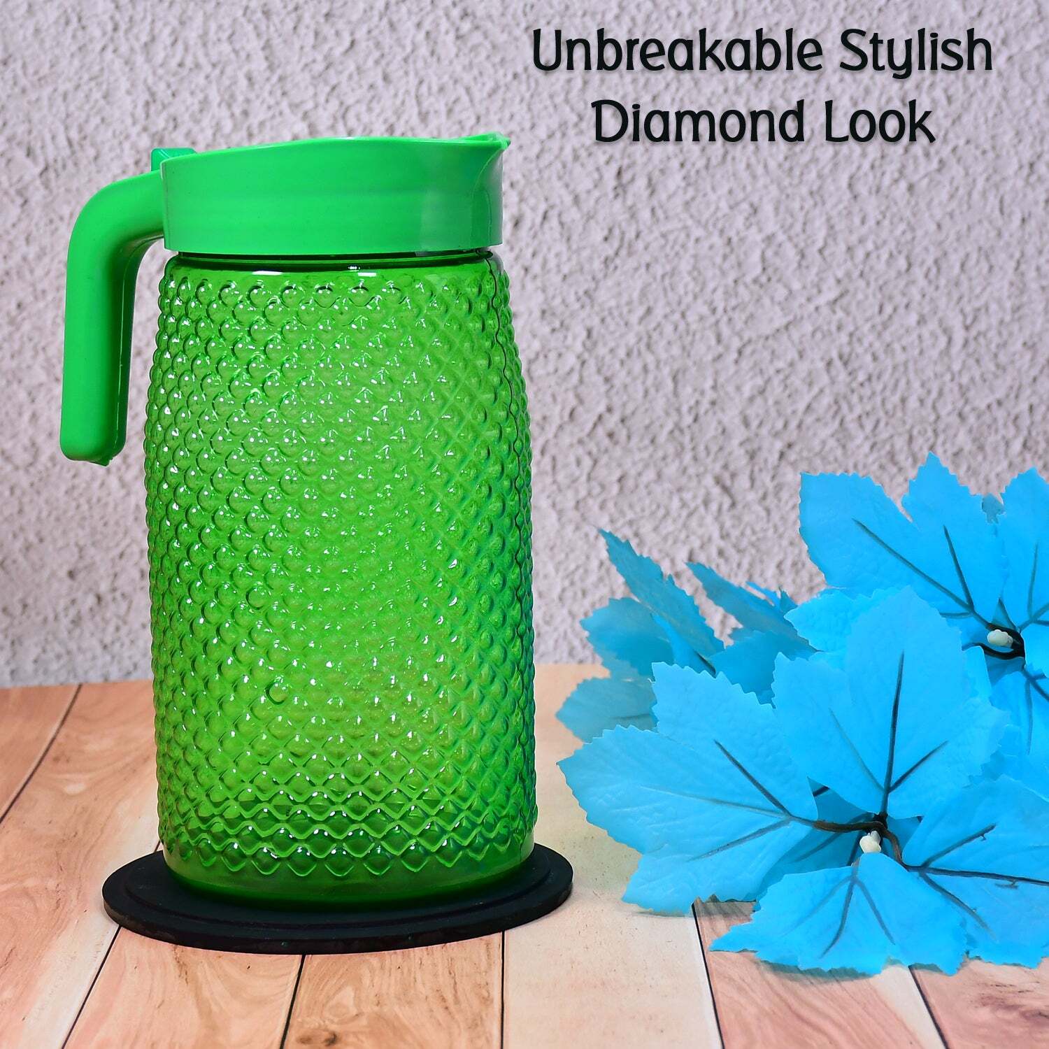 Transparent Unbreakable Lemon Juice Jug Set (Pack Of 6) - Plastic, 12*18*24 Cm , Green / Multi Color For Lemon Juice Serving And Storage