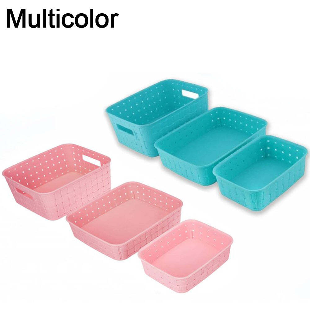 Multipurpose Smart Shelf Basket Storage Basket (Set 3 Pc) (2270) - Plastic Material, 20x12x26 Cm Size, Multi/assorted Color | Versatile Storage Solution For Organizing Accessories