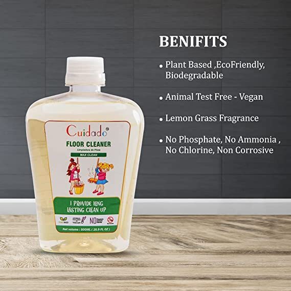 Floor Cleaner - Plant-based Formula, Antibacterial And Tough Dirt Removal, Rose Fragrance, Peta Certified Vegan & Cruelty-free