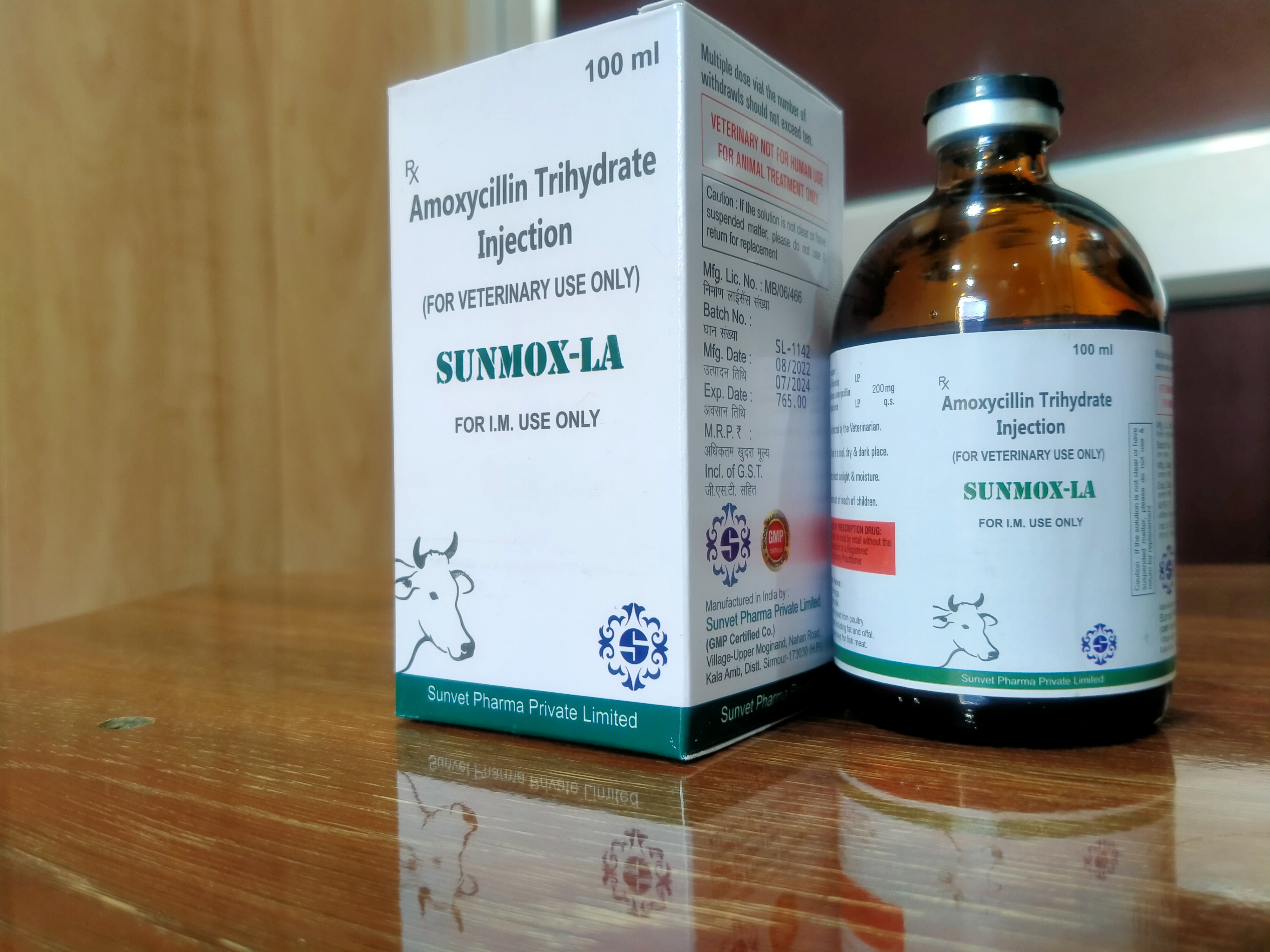 Amoxycillin Long-acting Injection - 100 Ml Liquid | Broad-spectrum Veterinary Antibiotic For Cattle, Poultry, Horses, Sheep, Goats, Dogs, Cats, Pigs, And Aquatic Animals