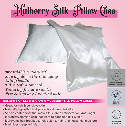 Mulberry Silk Pillow Cover - Color: Silver