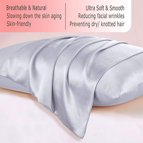 Mulberry Silk Pillow Cover - Color: Silver