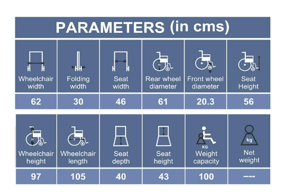 Invalid Wheelchair With High Back Rest P.c.no.0970 - Dimension (L*w*h): 83 X 31 X 98 Centimeters Centimeter (Cm)