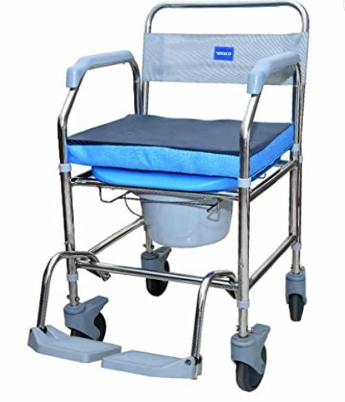 Comfort Ss Shower Commode Wheelchair (Hight Adjustable) 9969 Dimension(l*w*h): 92 L X 58 W X 90 H