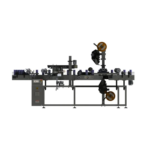 Bottle Sticker Labelling Machine - Stainless Steel Semi Automatic Design | Frequency Speed Control Electric Drive Type