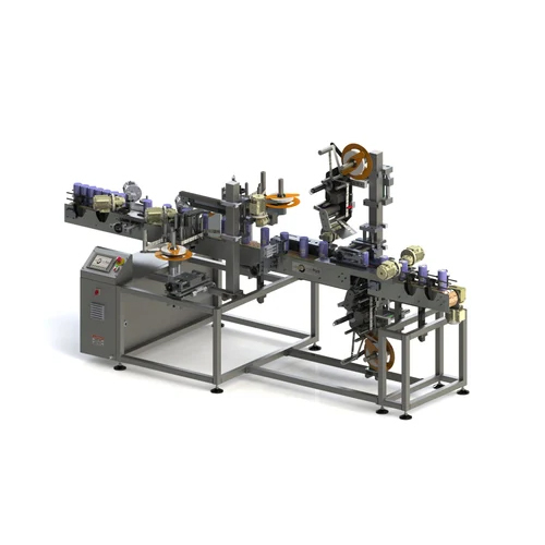 Bottle Sticker Labelling Machine - Stainless Steel Semi Automatic Design | Frequency Speed Control Electric Drive Type
