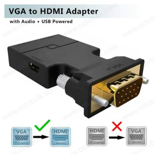 Black Vga To Hdmi Adapter
