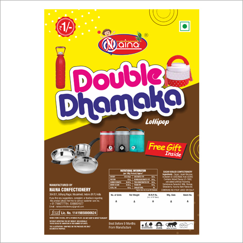 Double Dhamaka Lollipop - Hard Smooth Shell, Fruity & Chocolate Flavors | Eggless, Solid Shape, 6-Month Shelf Life