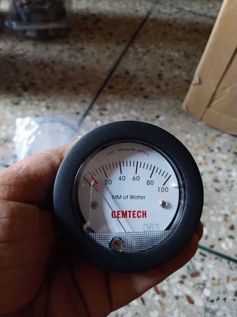 Mini Differential Pressure Gauge Gemtech Range 0-100 Mm Accuracy: A 5% Of Fs At 70a F (21.1a C)