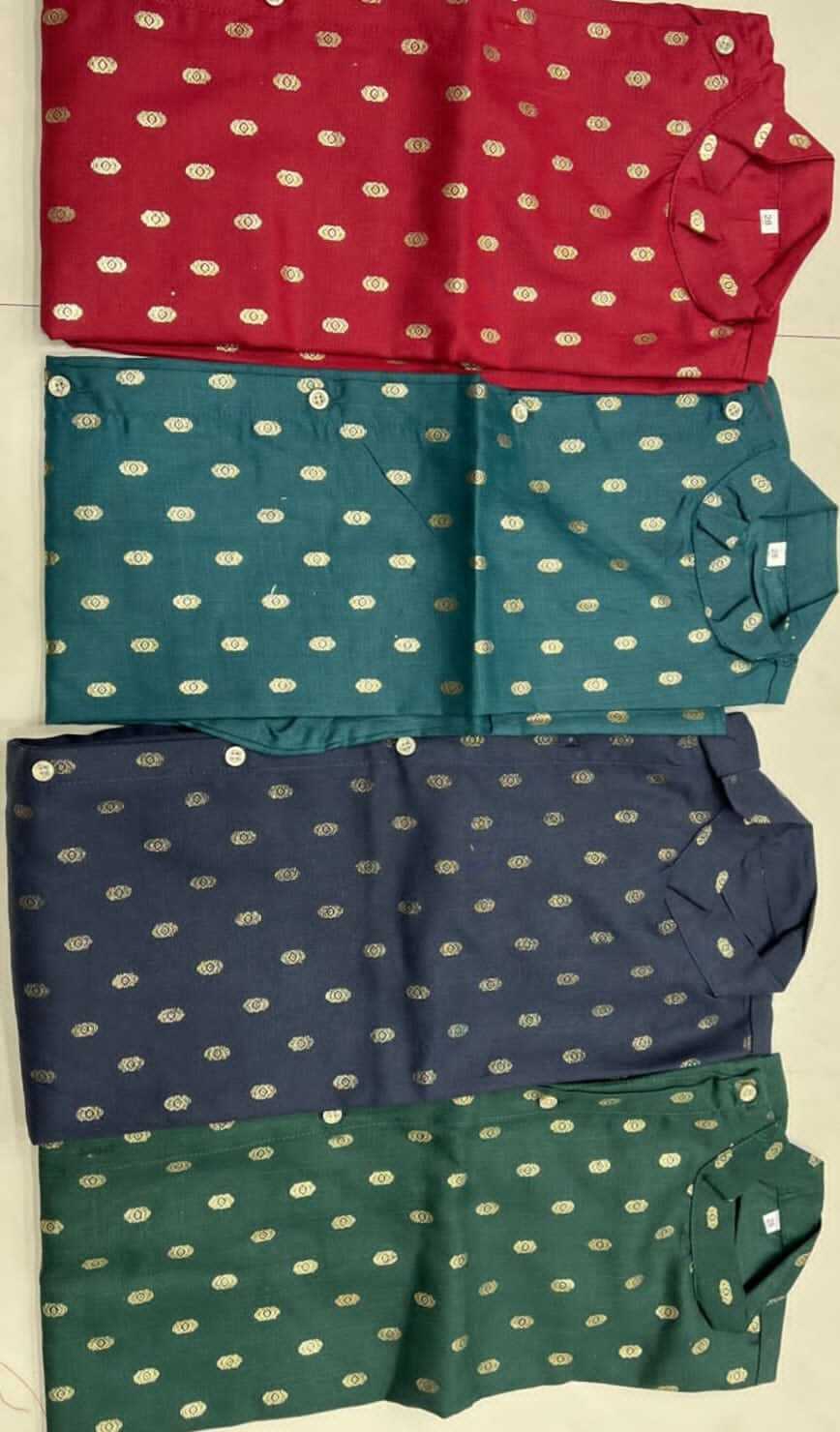Pure Cotton With Foil Print Butti Pocket With Exclusive Look With Button Kurta