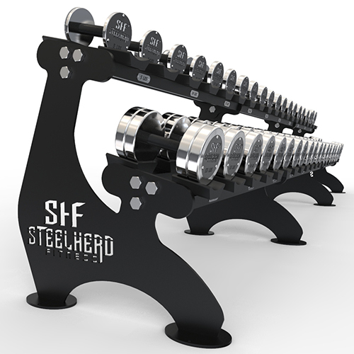 2 Tier Dumbbell Rack - Commercial Grade Structure | Manual Operation, Warranty Included