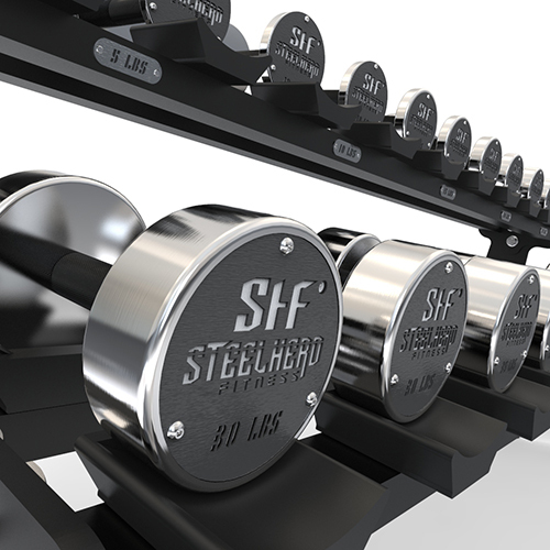 2 Tier Dumbbell Rack - Commercial Grade Structure | Manual Operation, Warranty Included