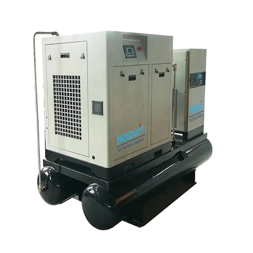 Gray 10Hp 190Psi Mounted Refrigerate Air Dryer 300L Air Tank Rotary Screw Air Compressor