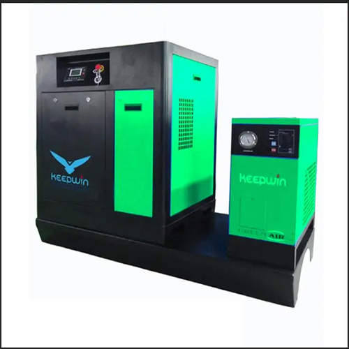 Compact Rotary Mini Screw Air Compressor - 7bar, 8bar, 10bar | 7.5KW Power, Black & Green, Stationary, 320kg Weight, Industrial Use, 1-Year Warranty