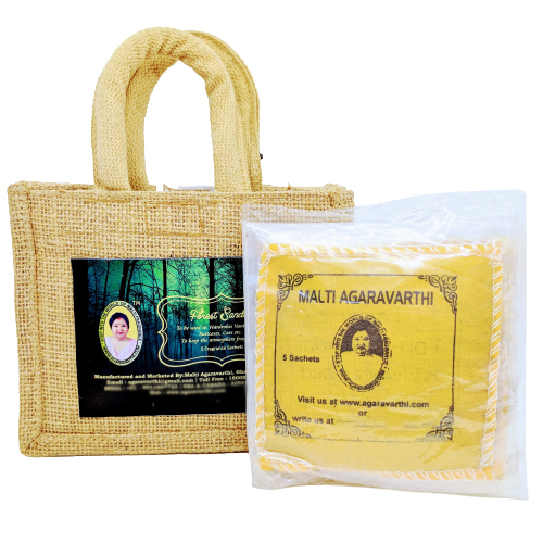 Multicolor Forest Sandal Fragrance Jute Bag