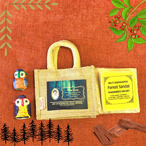 Multicolor Forest Sandal Fragrance Jute Bag