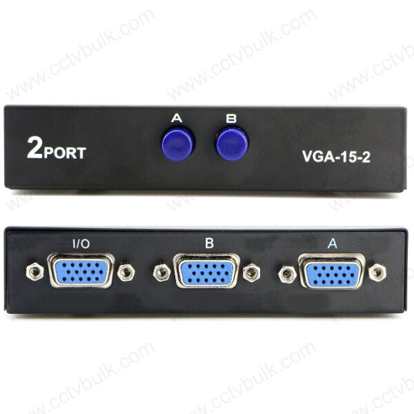 Vga Switch 2 Port - Supports 1920 X 1440 Resolutions, Black | Easily Switch Between Two Pcs Or Two Vga Devices Over 10 Meters